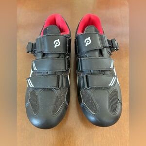 Peloton Black Cycling Shoes with Red Lining